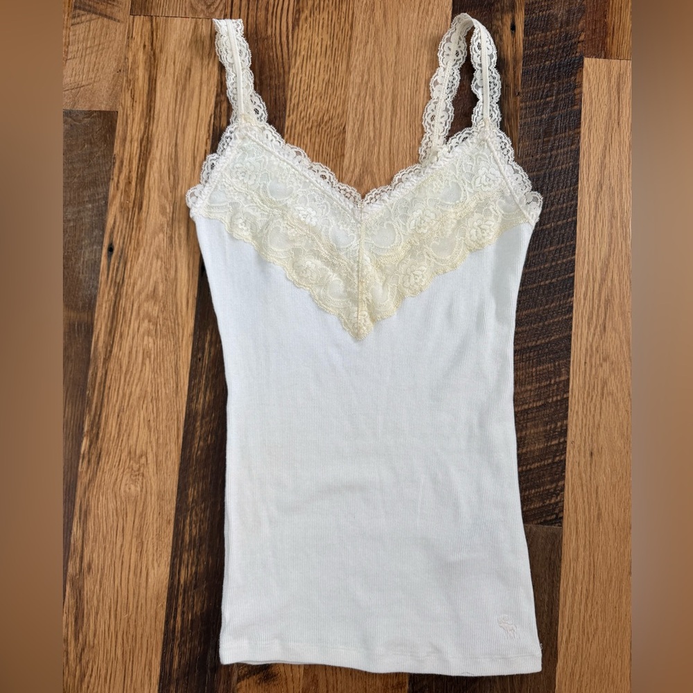 Abercrombie & Fitch Cream Lace Tank